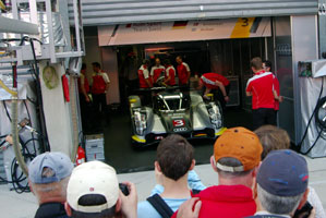 The A first glimpse of the new Audi R18. Photo: Marcus Potts 