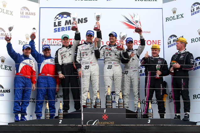 LMP2 Podium.  RML AD Group  Le Mans Series, Silverstone. Photo:  David Lord / Dailysportscar