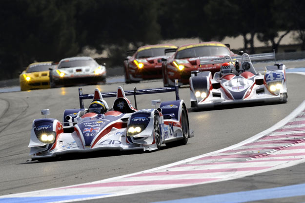 Tommy moves ahead of the RLR MG Lola. On the grid. Photo: Peter May, Dailysportscar